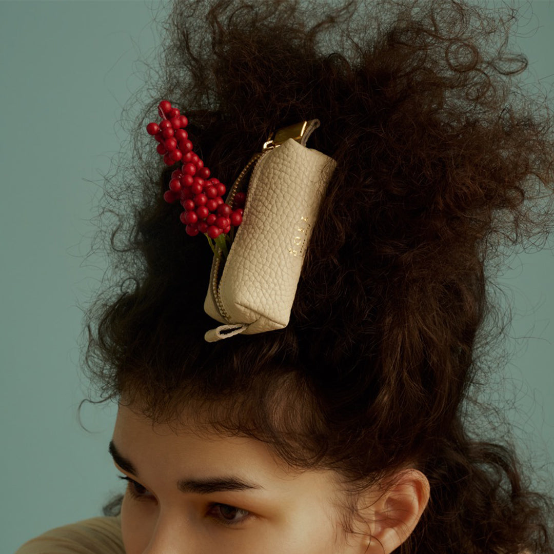 ＜SOEL＞如圓潤果實般的多功能鑰匙包/象牙白