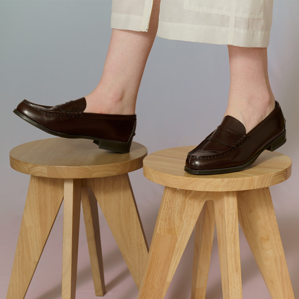 ＜HARUTA＞女款 便士樂福鞋/棕色