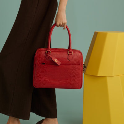 ＜レグ＞クローマ A4 2wayトートバッグ/レッド