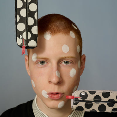 <Nomura Seisakusho> Snake Pen Case with Ladybug (2025 Limited Year of the Snake) / Black x White