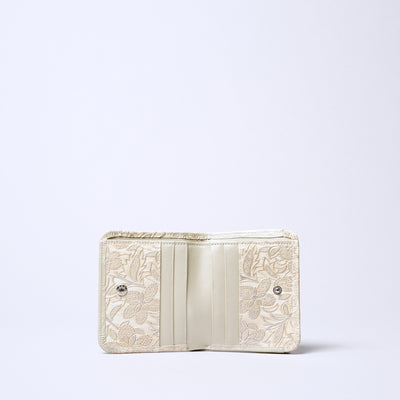 ＜アルカン＞クレア二つ折り財布/パールホワイト