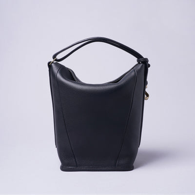 <ETiAM> Shrink Hand & Bangle Bag <Follow> / Black