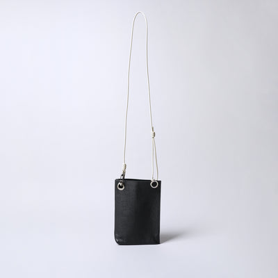 <SENTI FLATTER THE SENSES> Shrink Leather Mini Shoulder Bag / Black