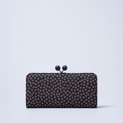 ＜kissora＞古都印傳 口金長夾/櫻花粉