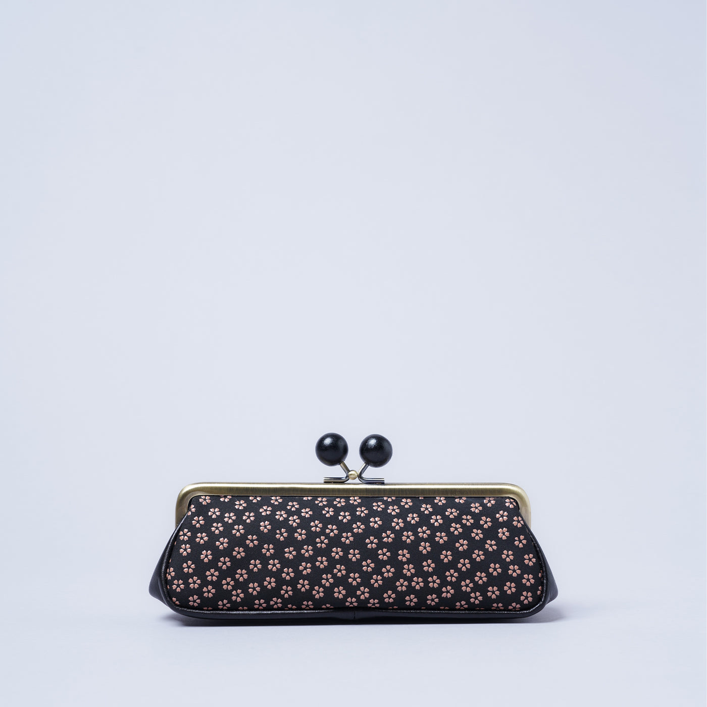 ＜kissora＞古都印傳 口金眼鏡盒/櫻花粉