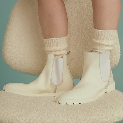 ＜U-DOT＞切爾西靴/白色