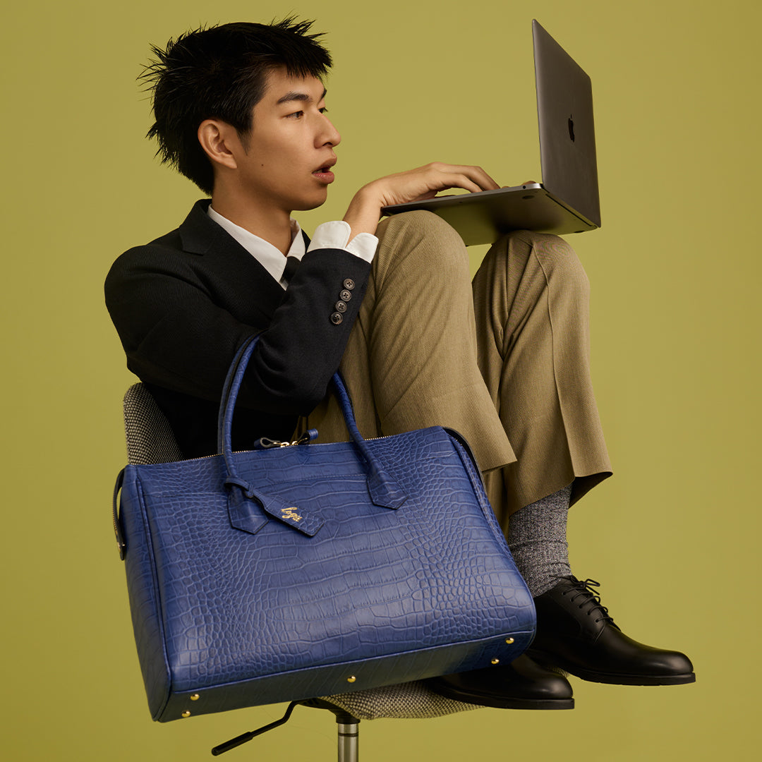 ＜レグ＞クローマ 大きめA4トートバッグ/ネイビー