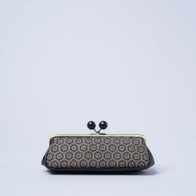 ＜kissora＞古都印傳 口金眼鏡盒/龜甲米