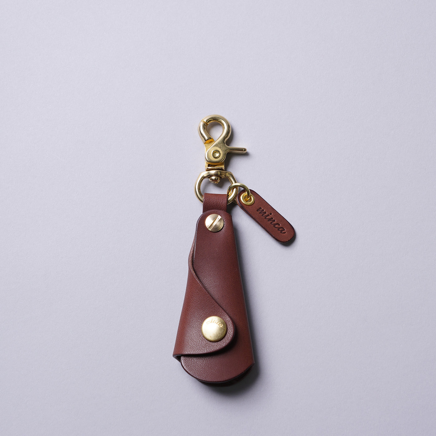 <minca> Brass Shoehorn Key Holder / Tan