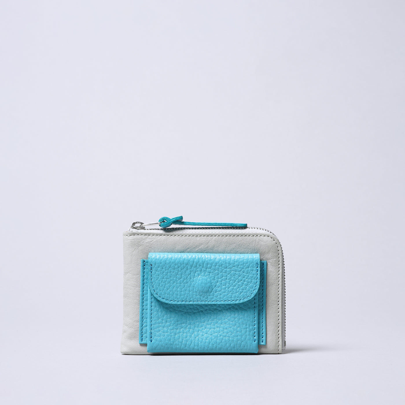 ＜ヌメリ＞ソッティミニ バイカラー/ライトグレー×ライトブルー