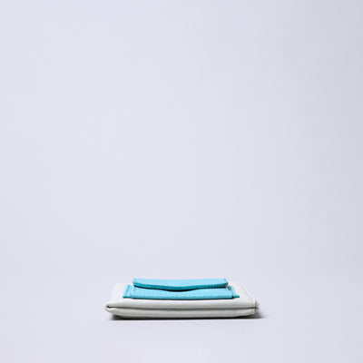 ＜numeri＞SOTTILE 迷你錢包 雙色拼色/白色×紅色