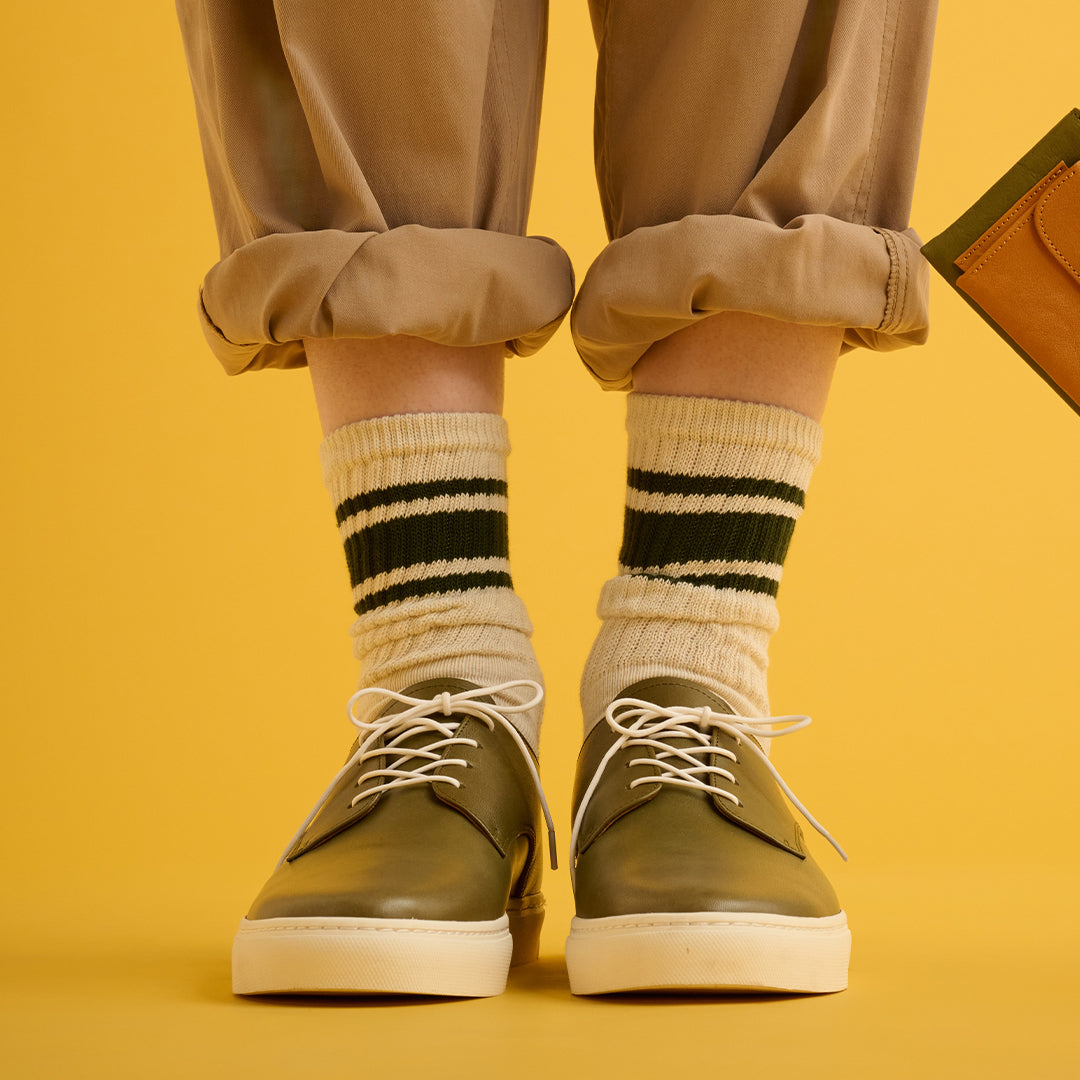 <Toss> Bath 皮革球鞋（栃木皮革-Nume）/卡其色