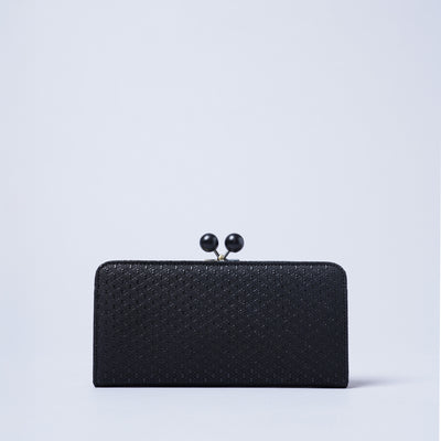 <kissora> Kotoinden Kiss Lock Long Wallet / Hyotan BLK