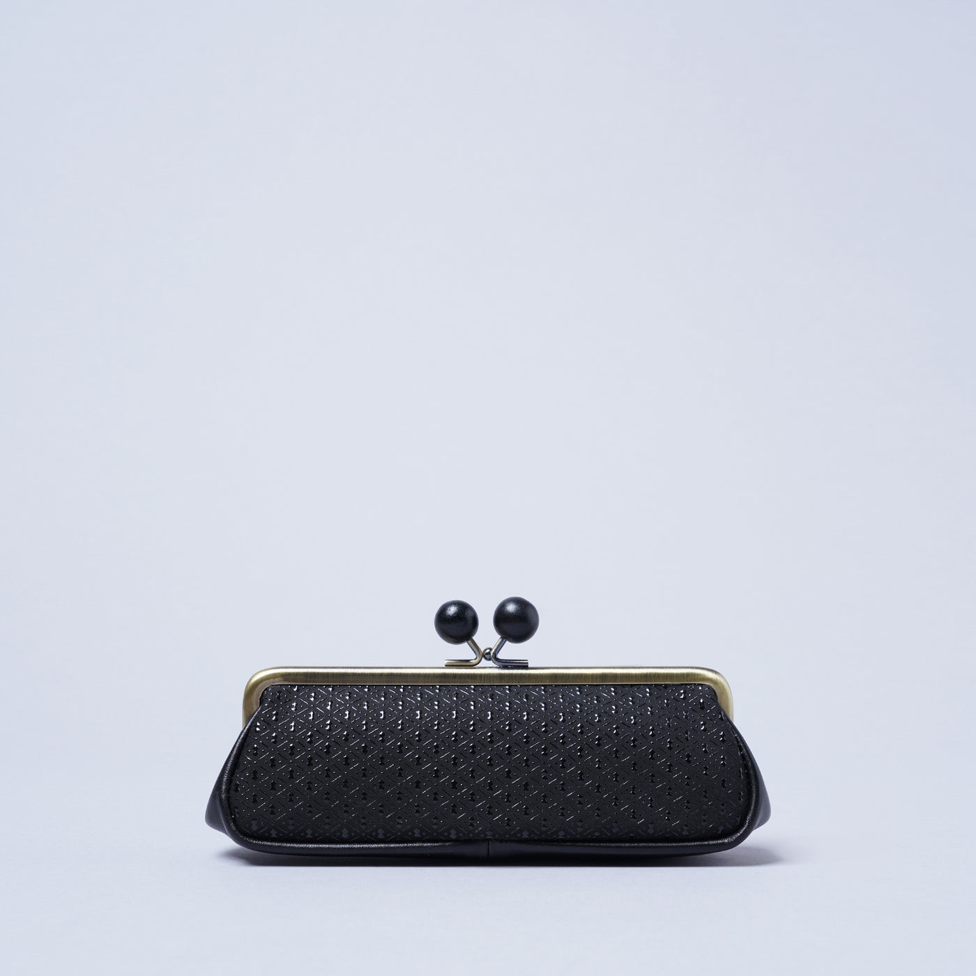 ＜kissora＞古都印傳 口金眼鏡盒/櫻花粉