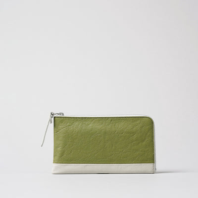 <numeri> Sottile Bi-Color L Zipper Long Wallet / Black x Grey