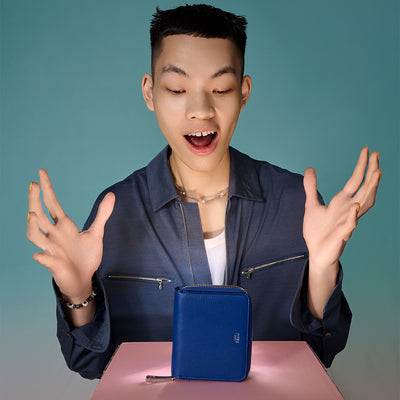 ＜キプリス＞RFコンパクトウォレット/ブルー