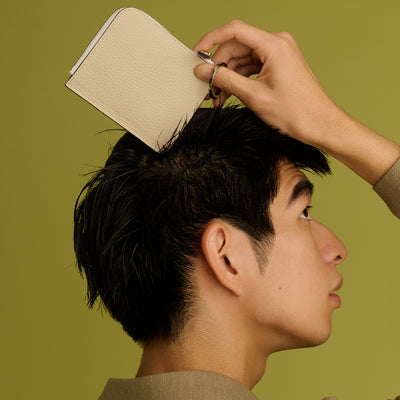 ＜kobe leather＞Mini wallet / Ivory