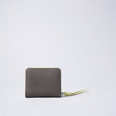 <Annak> Compact Round Wallet / Black x Turqoise