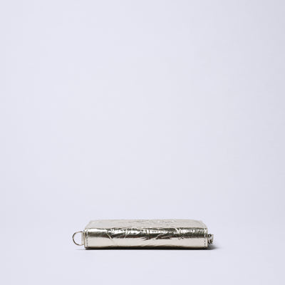 ＜コケット＞Round Mini Wallet（シャイニー）/ブルー×ゴールド