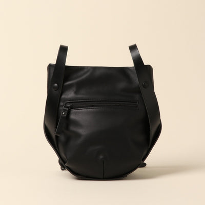 <Estine> Cradle series leather shoulder bag, black