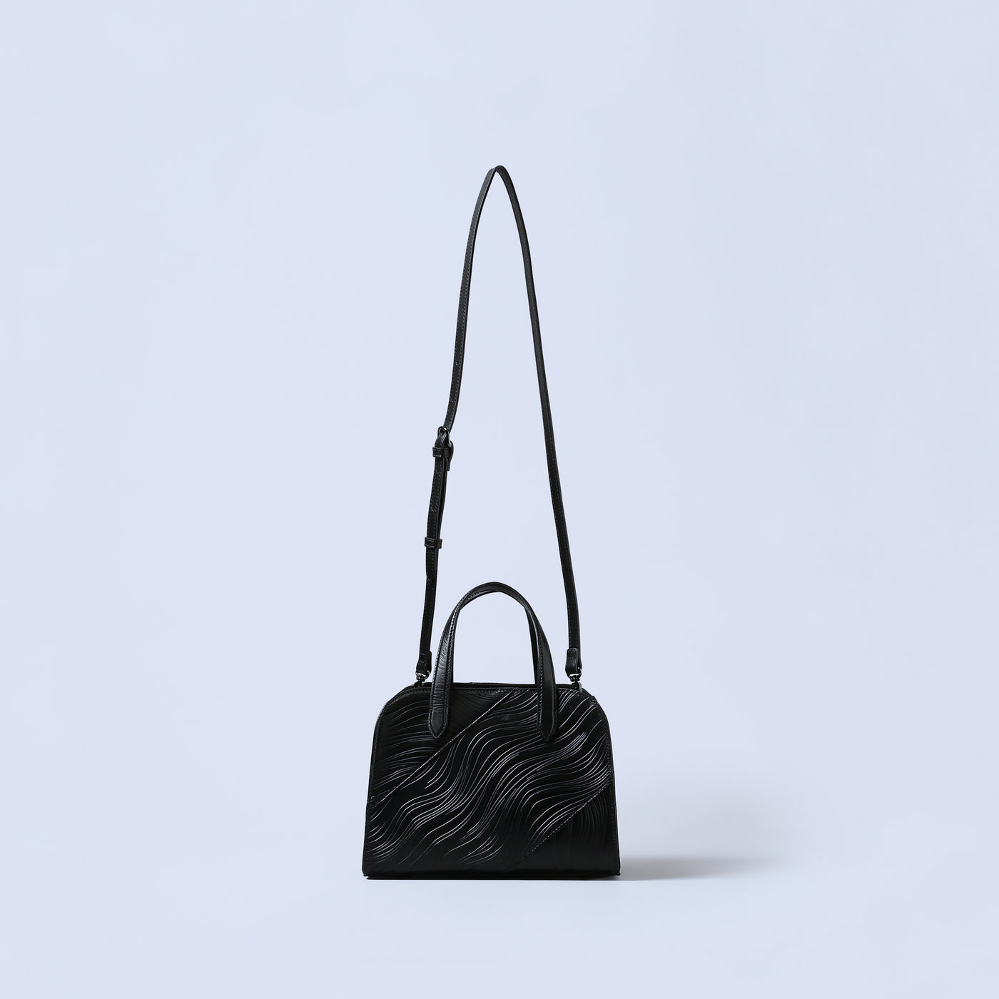 ＜ESTINE＞Noirism系列 兩用型皮革手提包/黑色