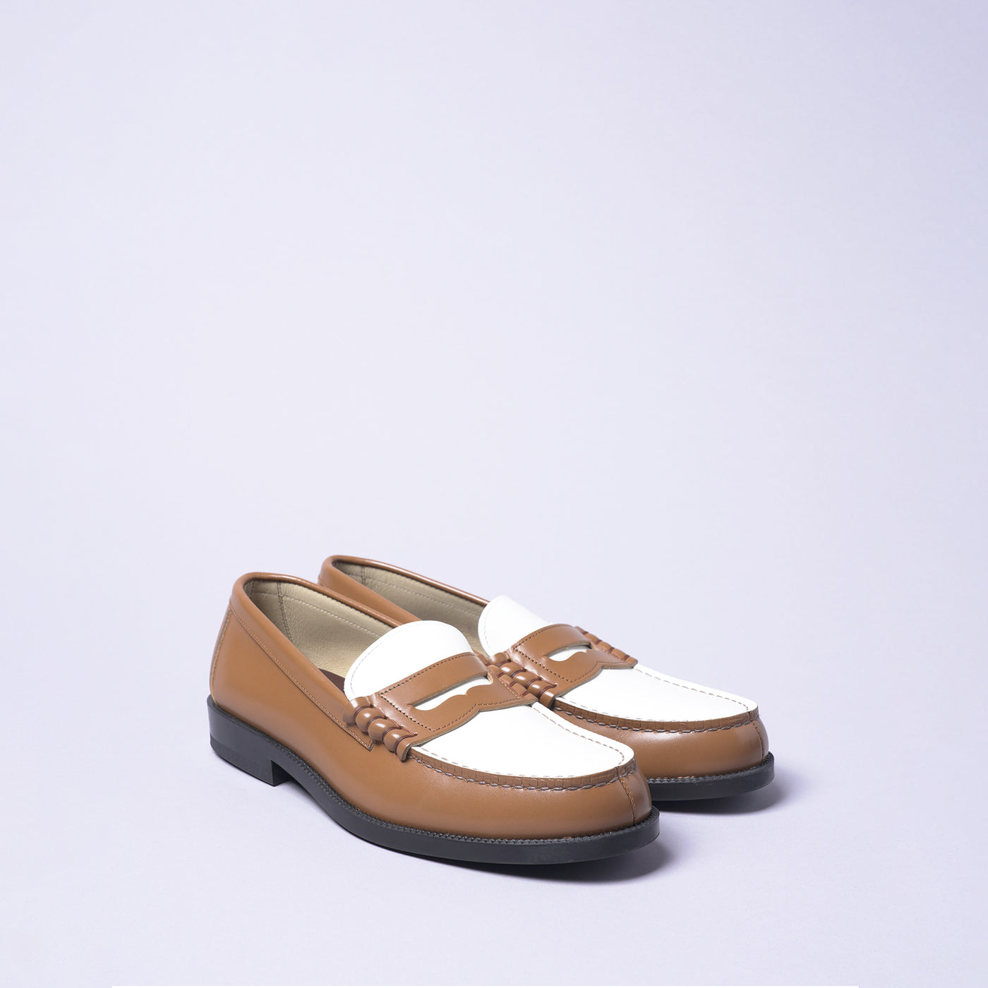 <HARUTA> teema special order plain me x HARUTA Combi Loafer / Light Brown x White