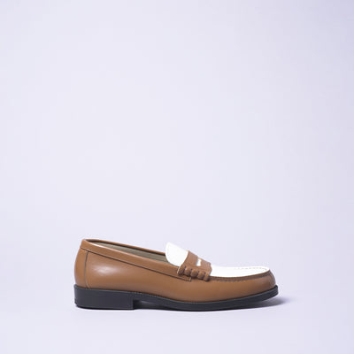 <HARUTA> teema special order plain me x HARUTA Combi Loafer / Light Brown x White