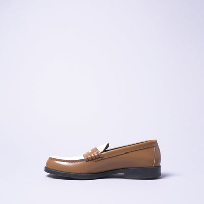 <HARUTA> teema special order plain me x HARUTA Combi Loafer / Light Brown x White