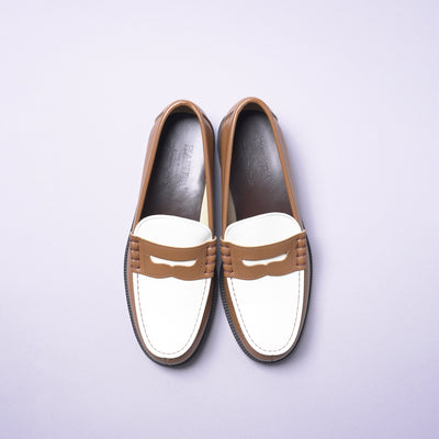 <HARUTA> teema special order plain me x HARUTA Combi Loafer / Light Brown x White