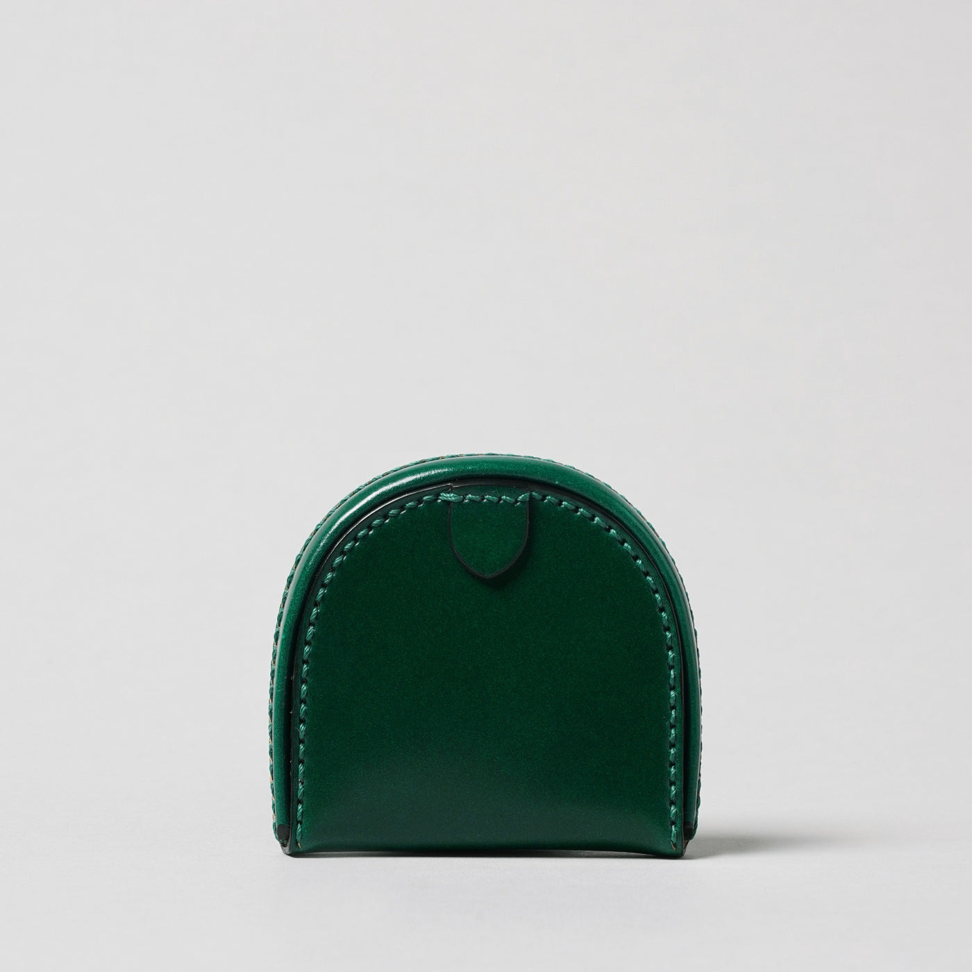 <Hawk Feathers>  Cordovan Horseshoe Shaped Coin Case / Green