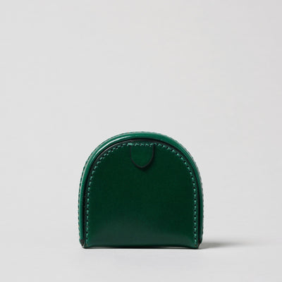 <Hawk Feathers>  Cordovan Horseshoe Shaped Coin Case / Green