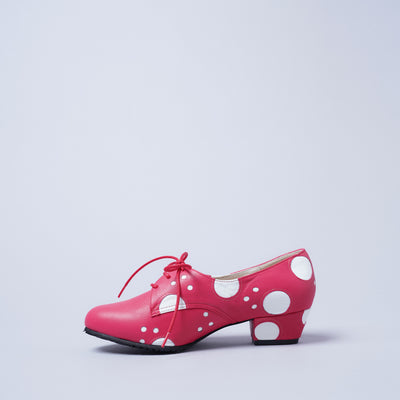 <KUTSUNE> LAST FLOWER BOOTS / Dot (Pink x White)