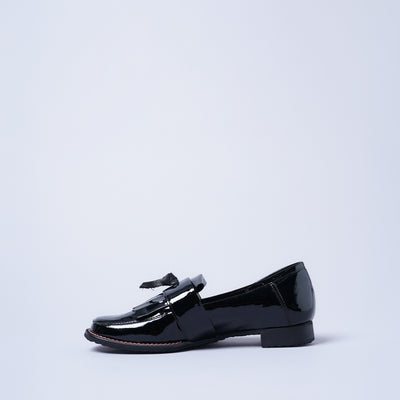 <KUTSUNE> LOAFER / Black Enamel (Black)