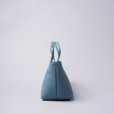 <LEZALI> Embossed Leather Mini Tote / Sky