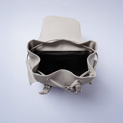 <LEZALI>  Embossed Leather Drawstring Day Backpack / Black