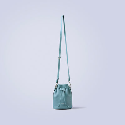 ＜レザリ＞エンボスミニ巾着ショルダー/トープ