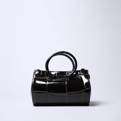 Prima Borsa 圓筒形斜背包/巧克力色