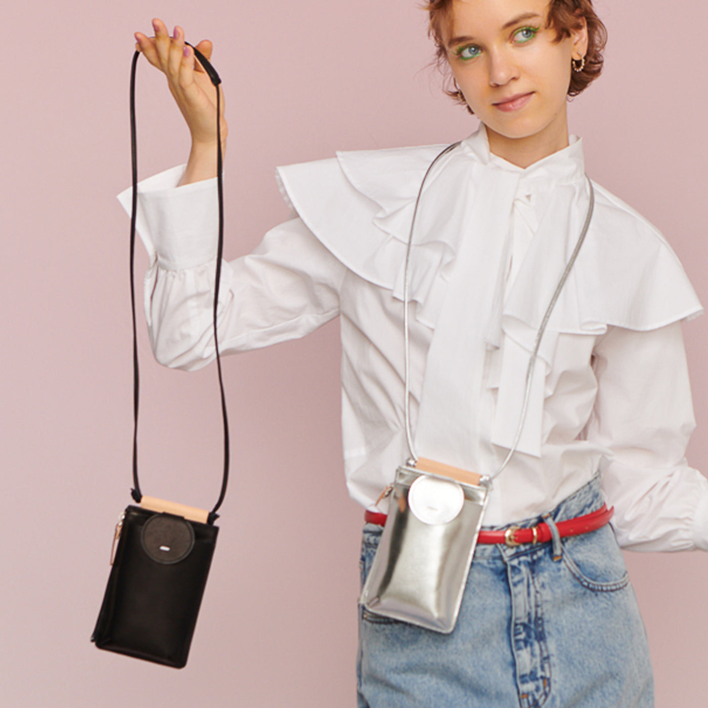 <Estine> Logical Series Mini Crossbody Shoulder Bag / Silver