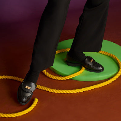 <IUI> Loafer with Buckle Detail / Black