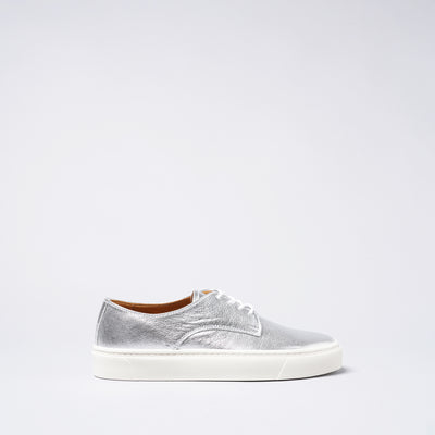 <TOSS> Bath Lace Up Leather Sneaker / Silver