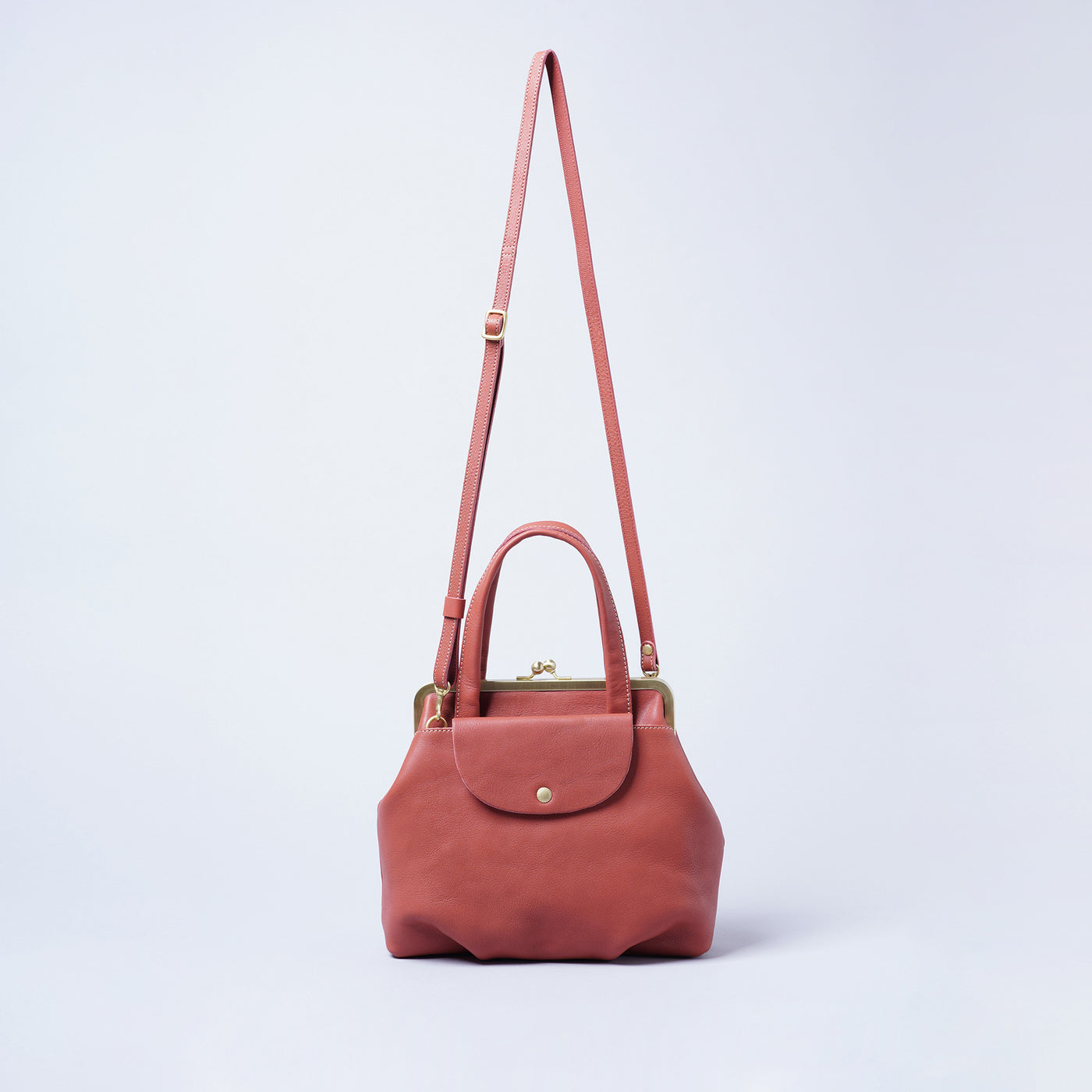 ＜kissora＞Tommy 口金迷你托特包&斜背包/駱駝色