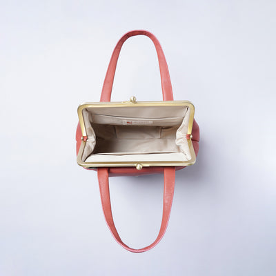 ＜kissora＞Tommy 口金迷你托特包&斜背包/橘色