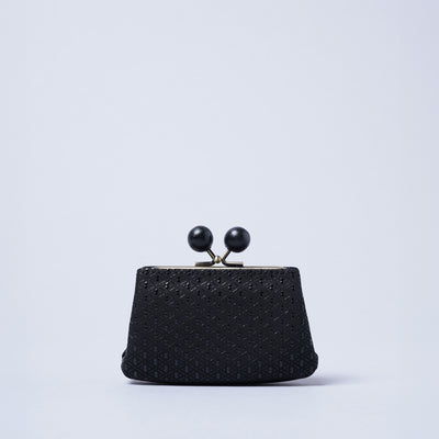 ＜kissora＞古都印傳 口金迷你錢包/瓢簞黑