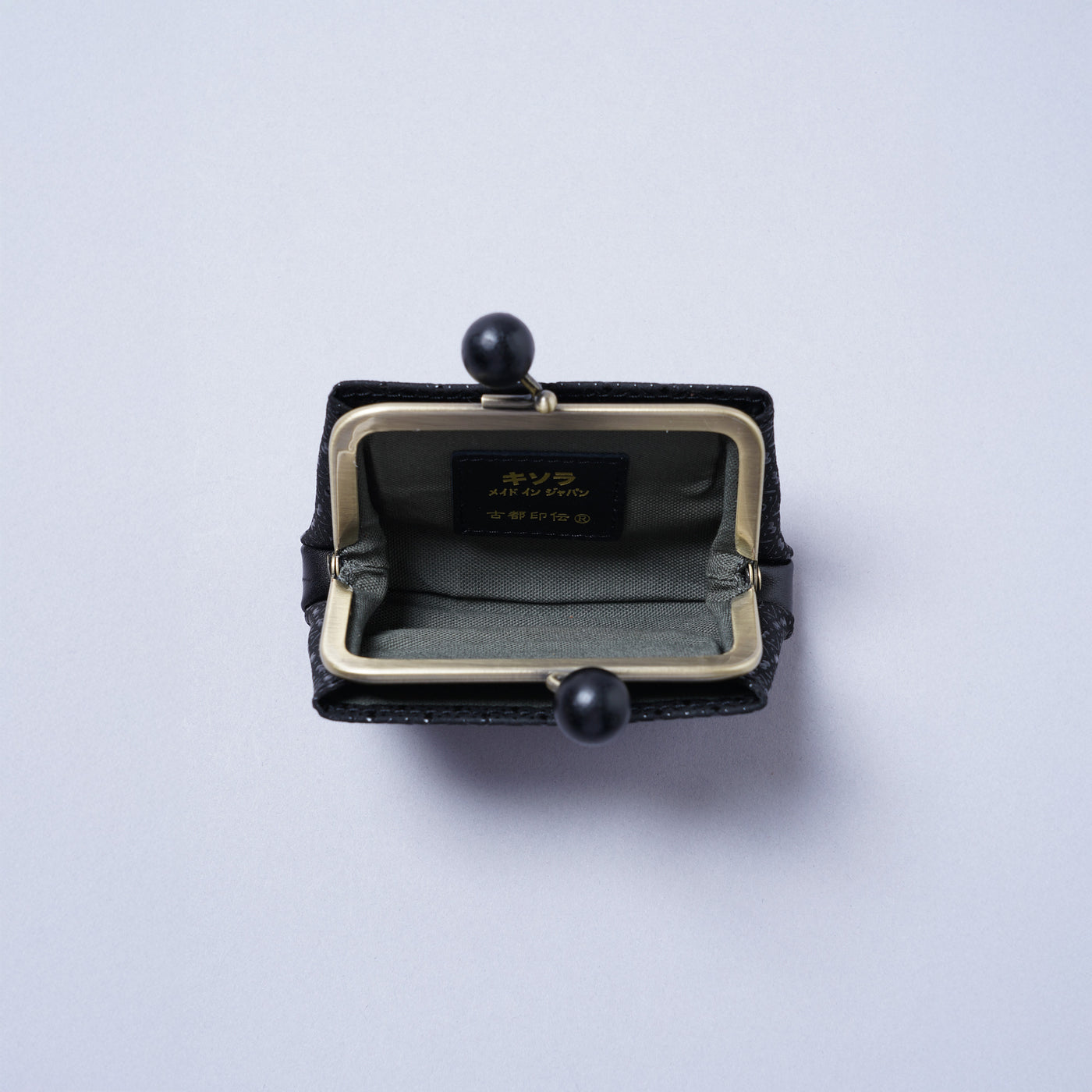 ＜kissora＞古都印傳 口金迷你錢包/龜甲米