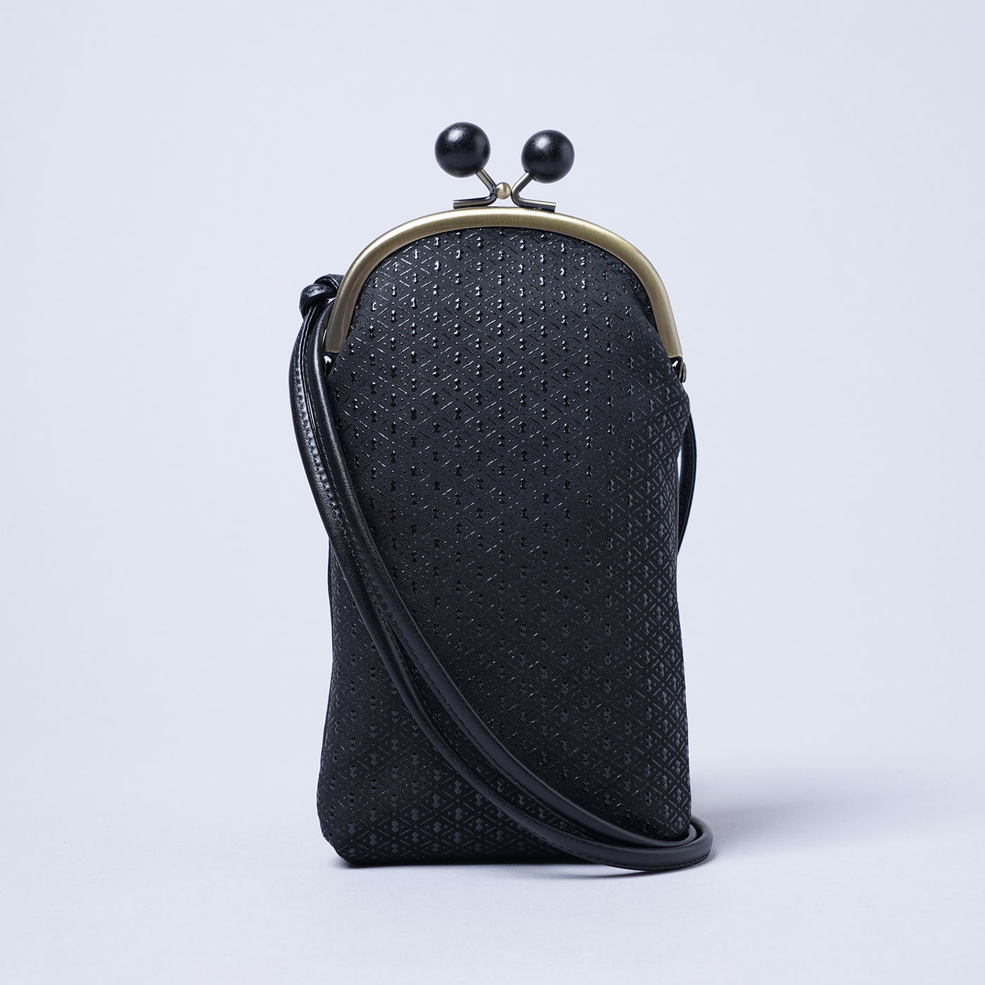 ＜キソラ＞古都印伝 がま口 スマホショルダー/小桜PNK (ピンク)