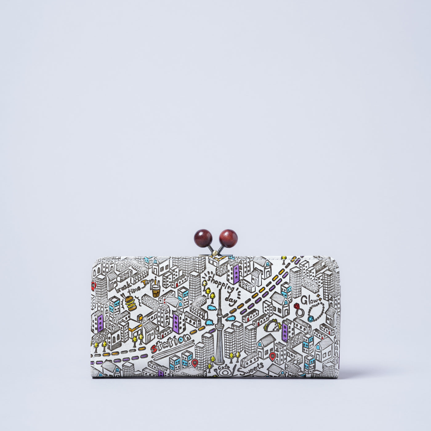 ＜kissora＞友禪文庫 口金長夾/TOKYO（白色）