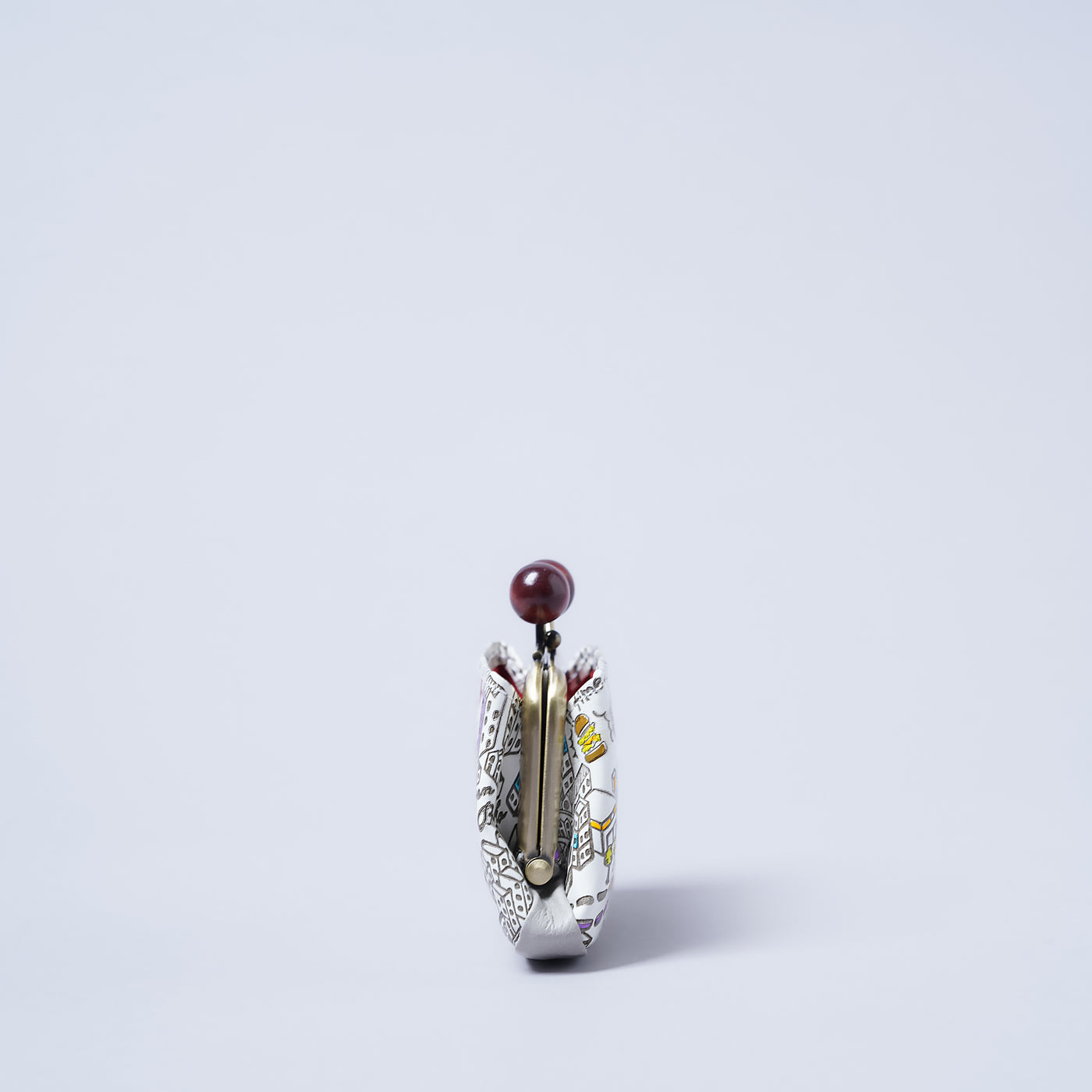 ＜kissora＞友禪文庫 口金迷你錢包/TOKYO（白色）