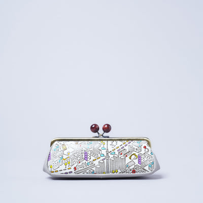 <kissora> Yuzen Bunko Kiss Lock Eyeglass Case / TOKYO (White)