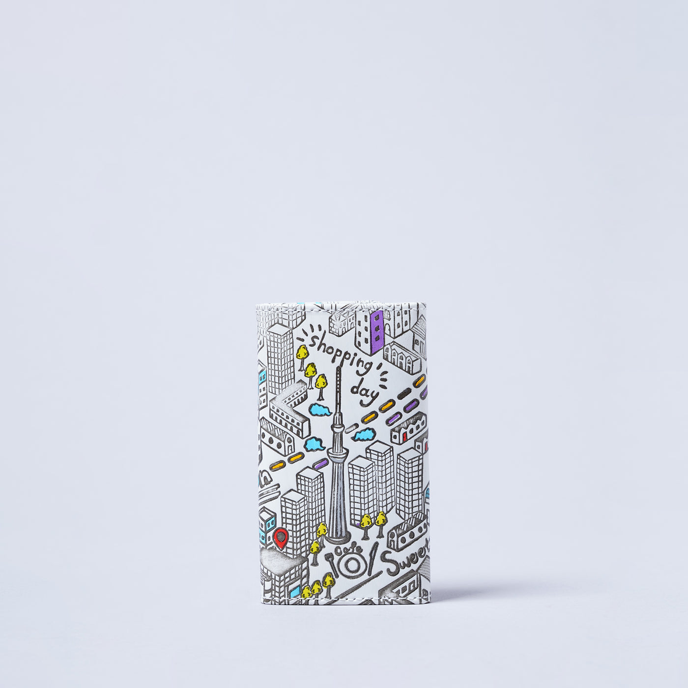 ＜kissora＞友禪文庫 鑰匙包/TOKYO（白色）