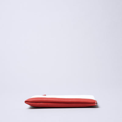 <numeri> Sottile Bi-Color L-zip Long Wallet / White x Red
